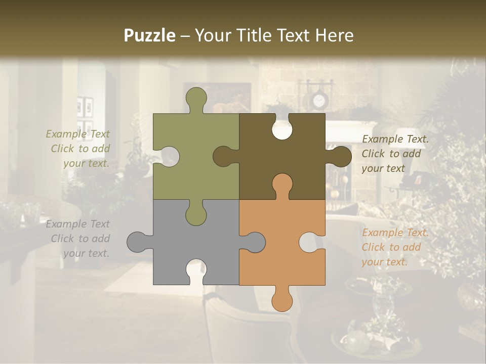 A Living Room Filled With Furniture And A Fireplace PowerPoint Template