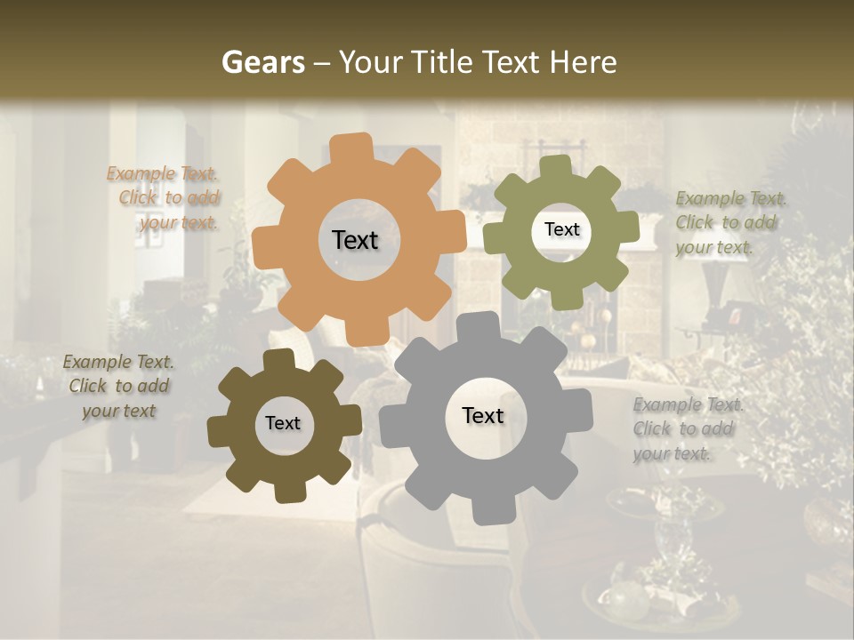 A Living Room Filled With Furniture And A Fireplace PowerPoint Template