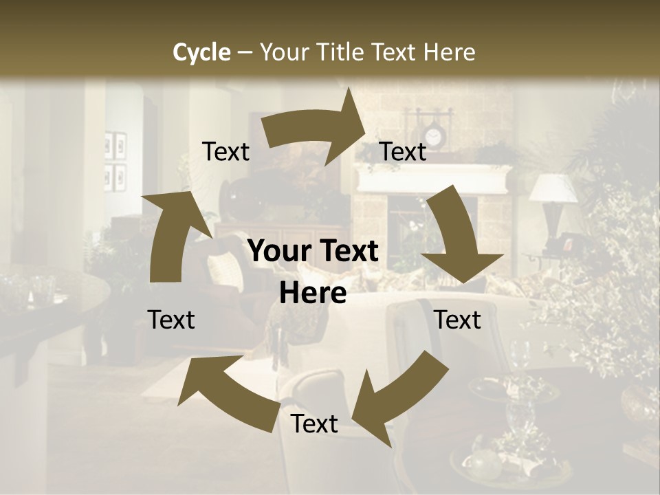 A Living Room Filled With Furniture And A Fireplace PowerPoint Template