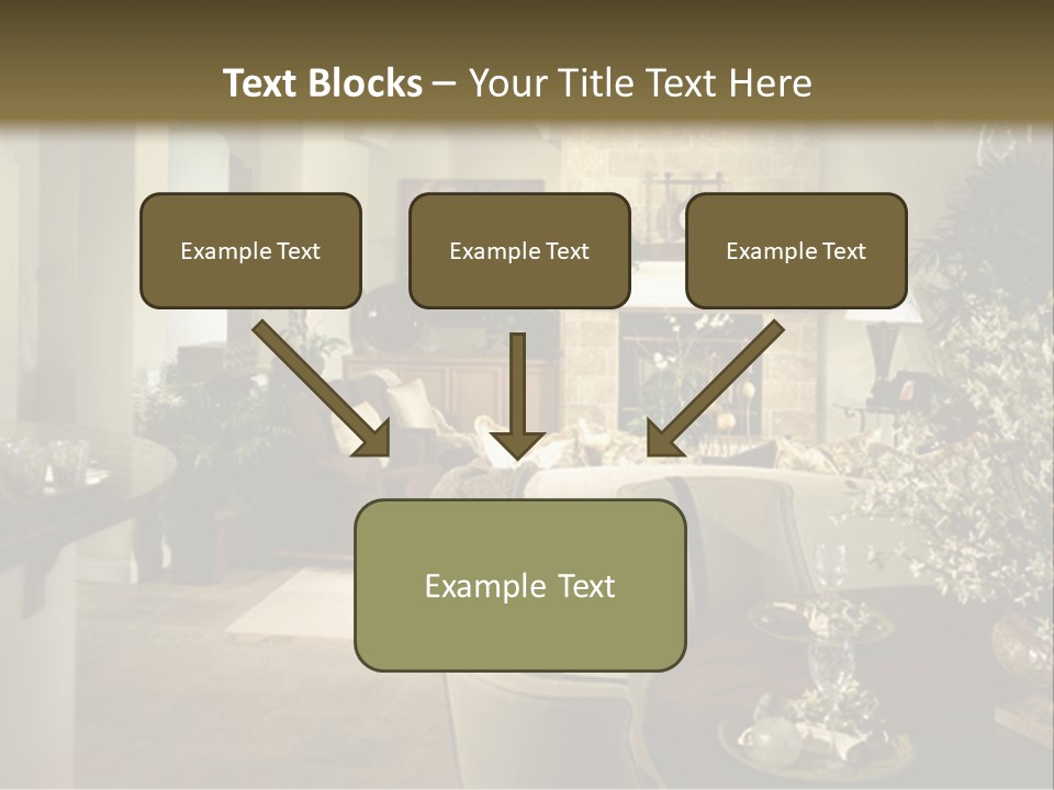 A Living Room Filled With Furniture And A Fireplace PowerPoint Template