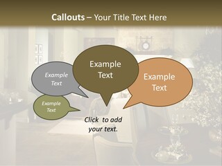 A Living Room Filled With Furniture And A Fireplace PowerPoint Template