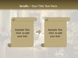 A Living Room Filled With Furniture And A Fireplace PowerPoint Template