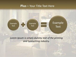 A Living Room Filled With Furniture And A Fireplace PowerPoint Template