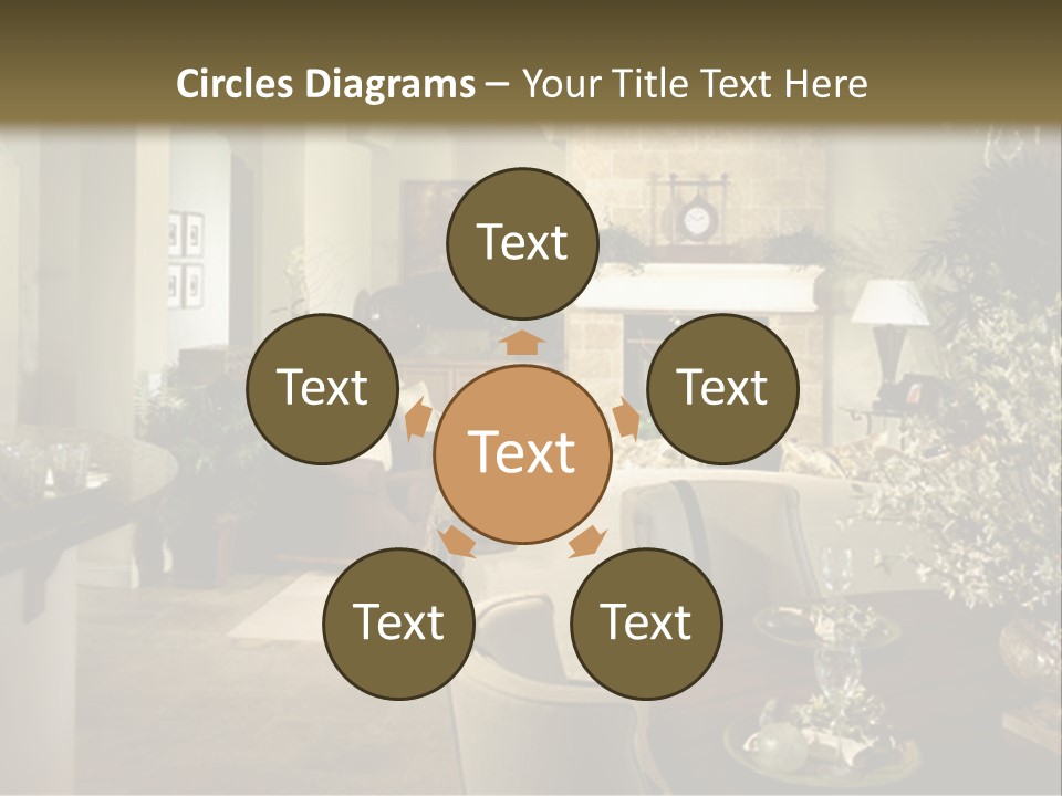 A Living Room Filled With Furniture And A Fireplace PowerPoint Template