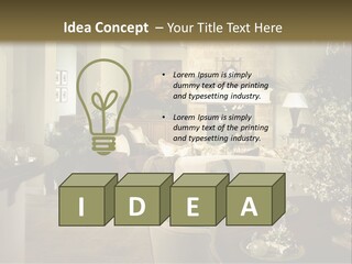 A Living Room Filled With Furniture And A Fireplace PowerPoint Template