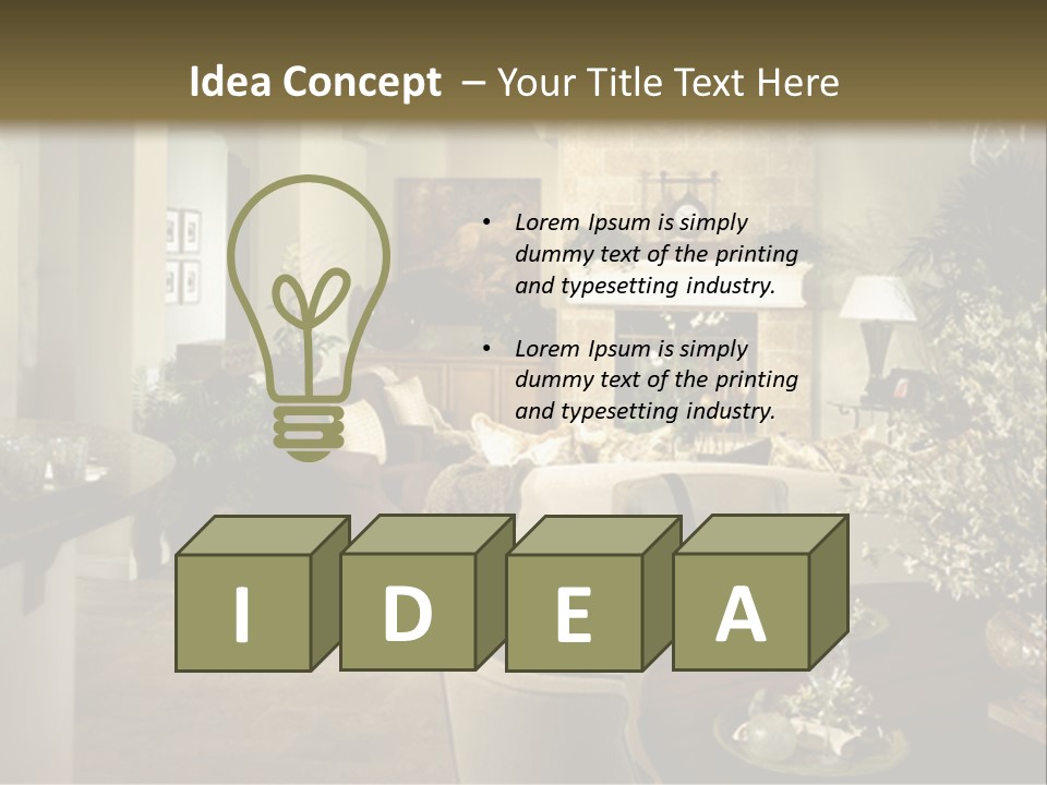 A Living Room Filled With Furniture And A Fireplace PowerPoint Template