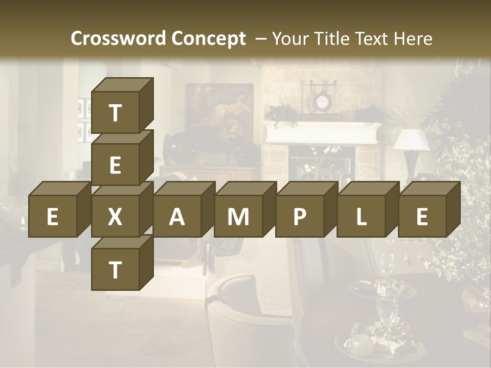 A Living Room Filled With Furniture And A Fireplace PowerPoint Template