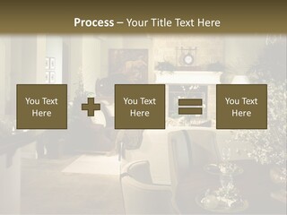 A Living Room Filled With Furniture And A Fireplace PowerPoint Template