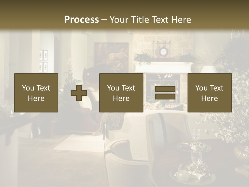 A Living Room Filled With Furniture And A Fireplace PowerPoint Template