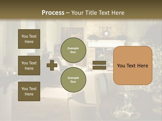 A Living Room Filled With Furniture And A Fireplace PowerPoint Template