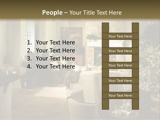 A Living Room Filled With Furniture And A Fireplace PowerPoint Template