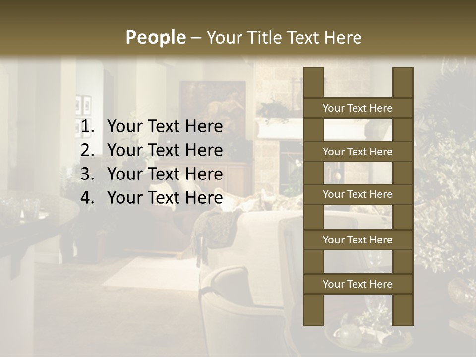 A Living Room Filled With Furniture And A Fireplace PowerPoint Template