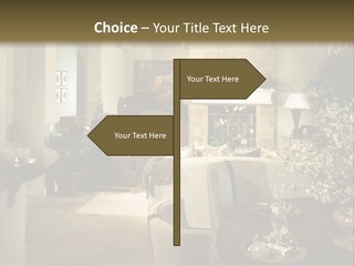 A Living Room Filled With Furniture And A Fireplace PowerPoint Template