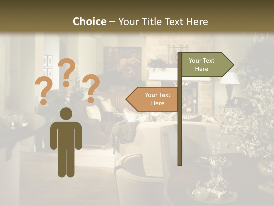 A Living Room Filled With Furniture And A Fireplace PowerPoint Template