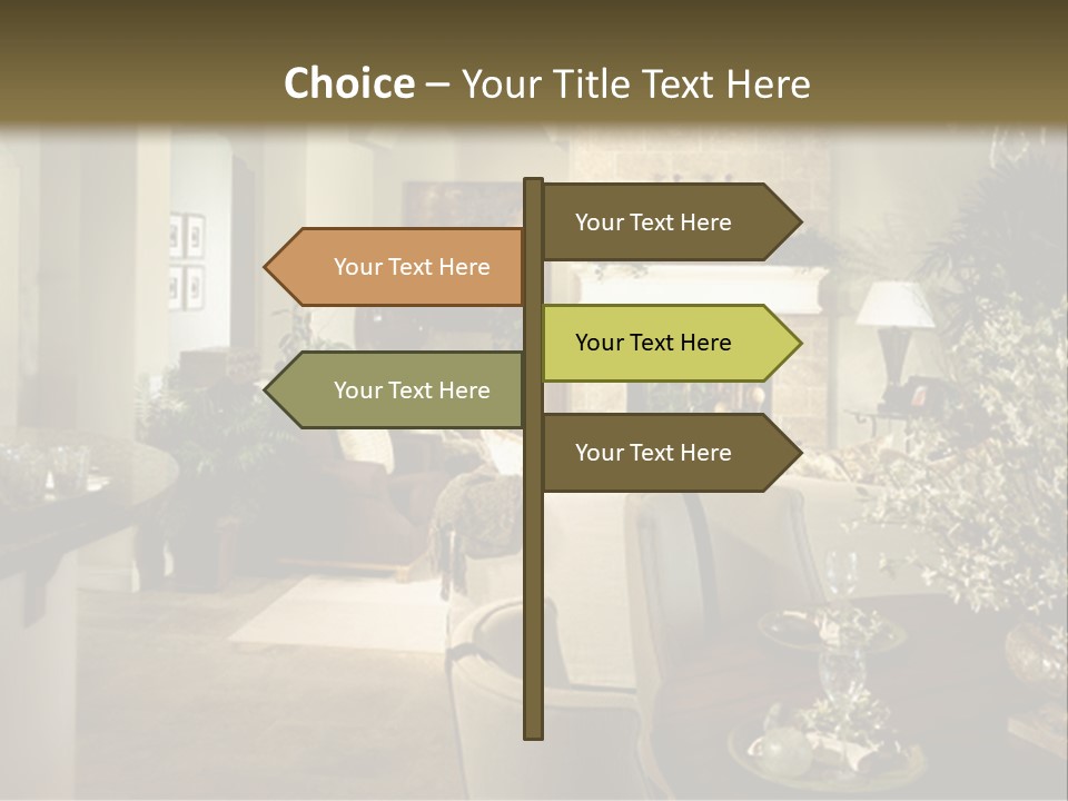 A Living Room Filled With Furniture And A Fireplace PowerPoint Template