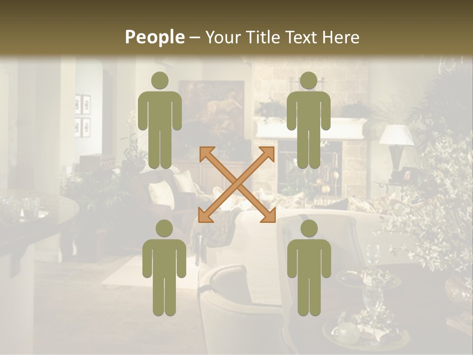 A Living Room Filled With Furniture And A Fireplace PowerPoint Template