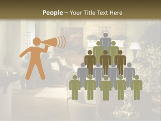 A Living Room Filled With Furniture And A Fireplace PowerPoint Template