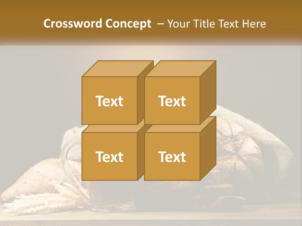 A Table Topped With Bread And A Mug Of Beer PowerPoint Template