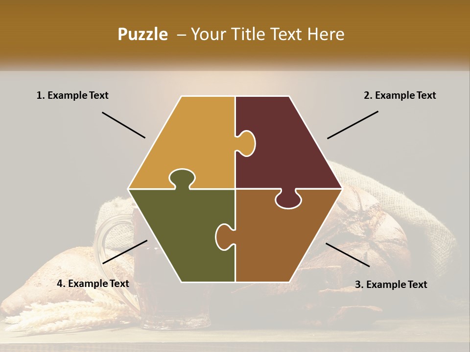 A Table Topped With Bread And A Mug Of Beer PowerPoint Template