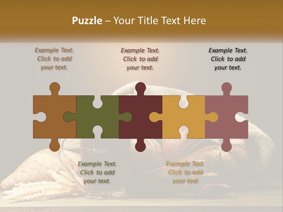 A Table Topped With Bread And A Mug Of Beer PowerPoint Template