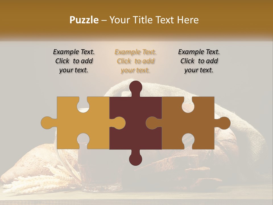 A Table Topped With Bread And A Mug Of Beer PowerPoint Template