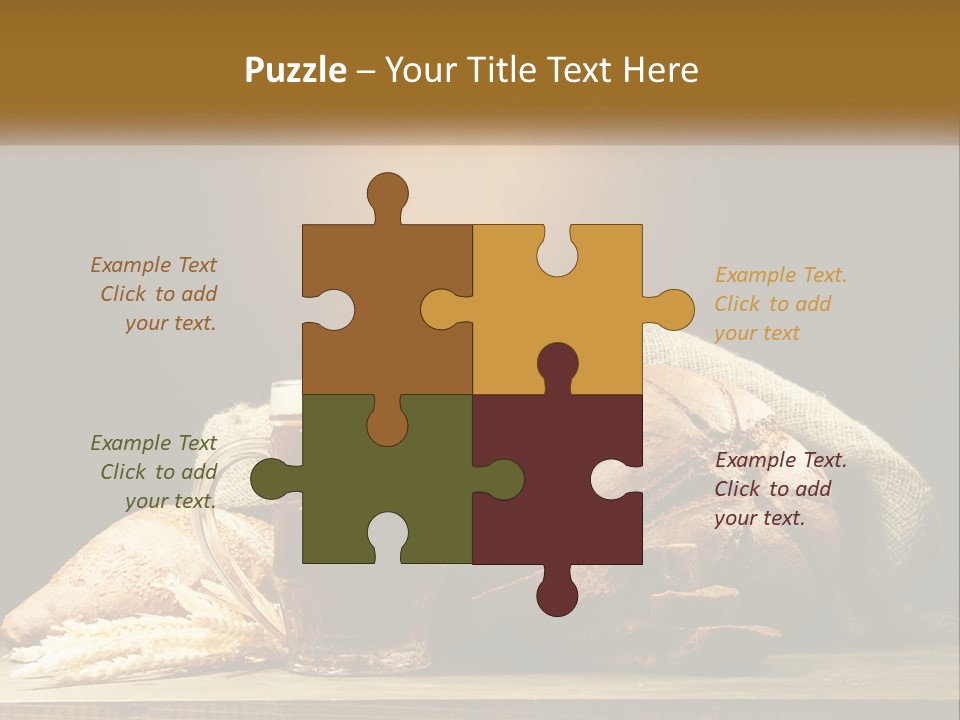 A Table Topped With Bread And A Mug Of Beer PowerPoint Template
