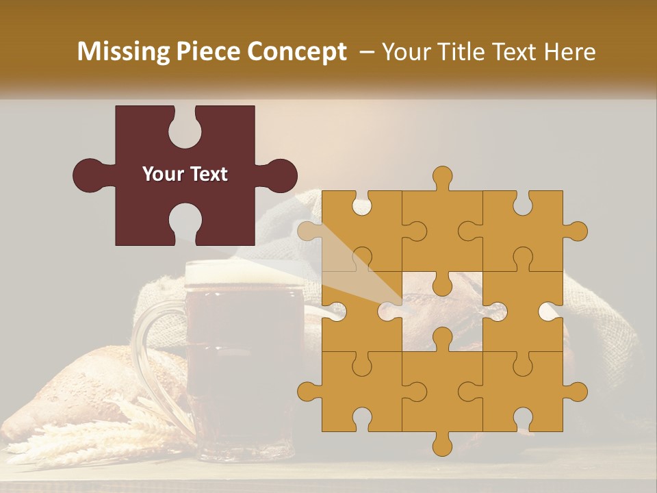 A Table Topped With Bread And A Mug Of Beer PowerPoint Template