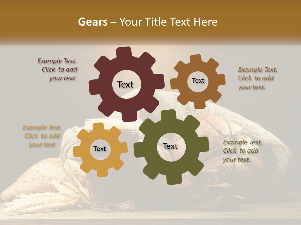 A Table Topped With Bread And A Mug Of Beer PowerPoint Template