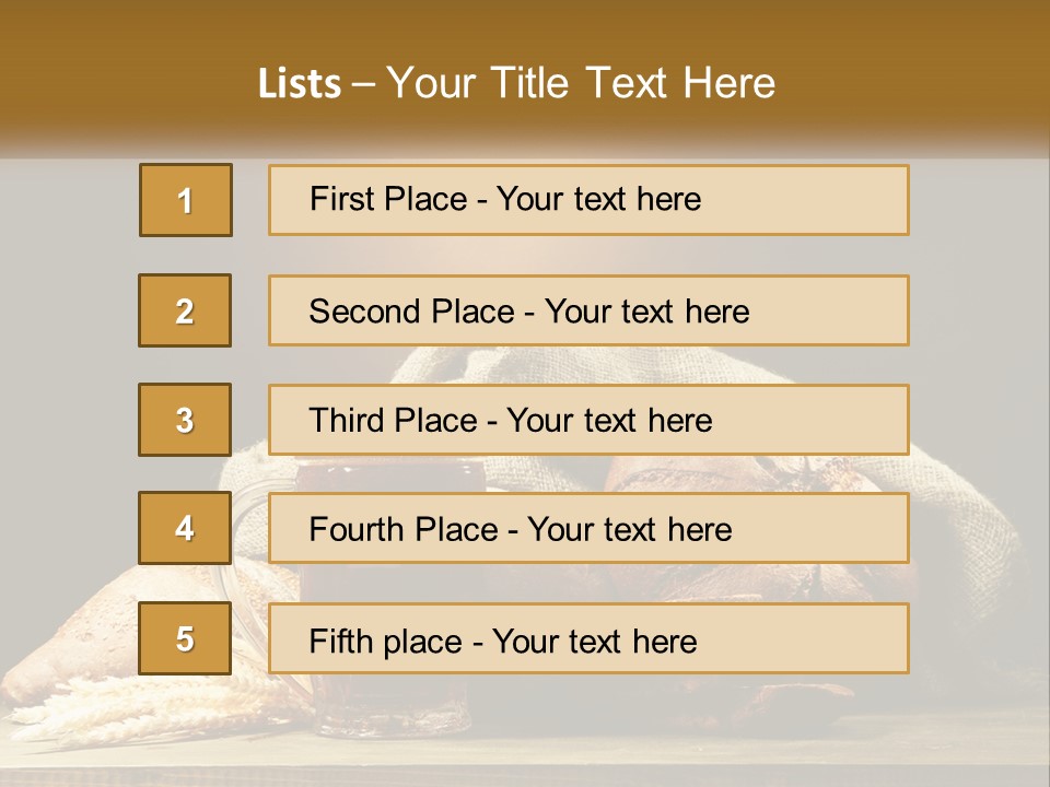 A Table Topped With Bread And A Mug Of Beer PowerPoint Template