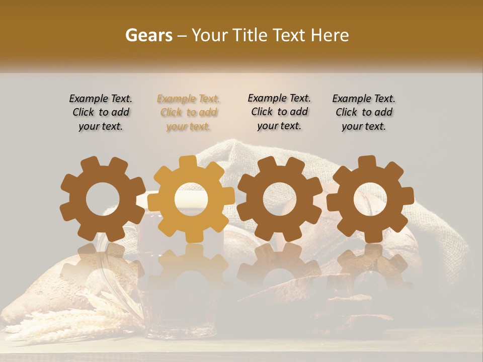 A Table Topped With Bread And A Mug Of Beer PowerPoint Template