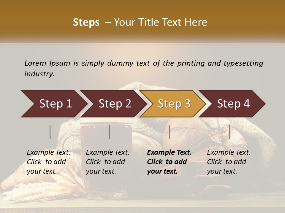 A Table Topped With Bread And A Mug Of Beer PowerPoint Template