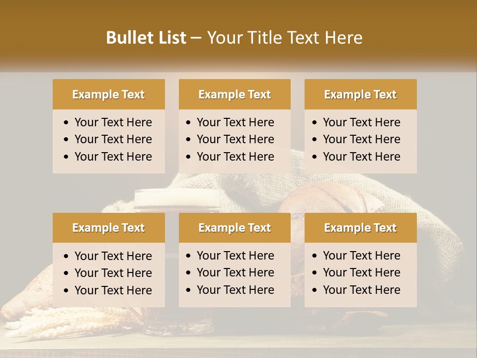 A Table Topped With Bread And A Mug Of Beer PowerPoint Template