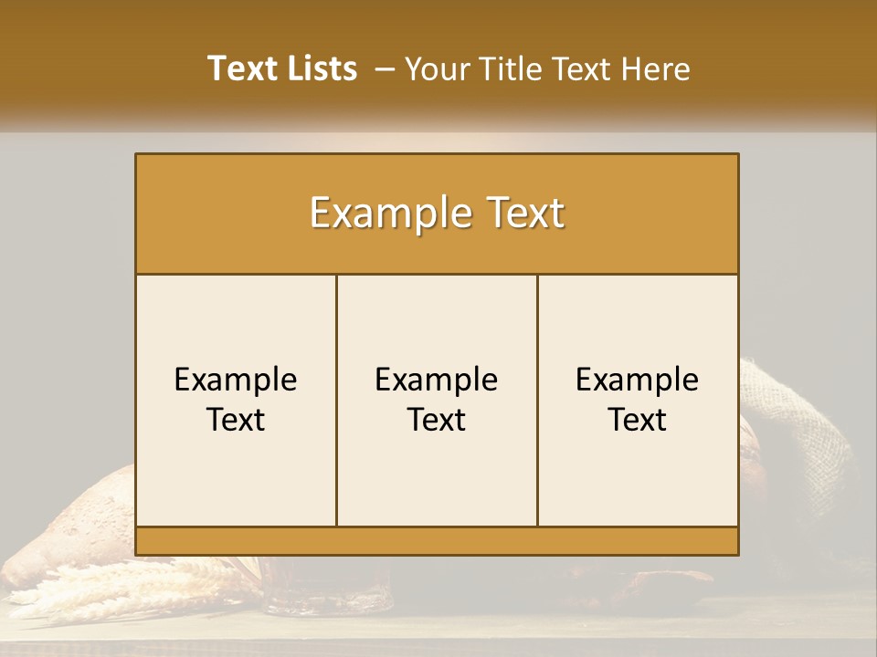 A Table Topped With Bread And A Mug Of Beer PowerPoint Template