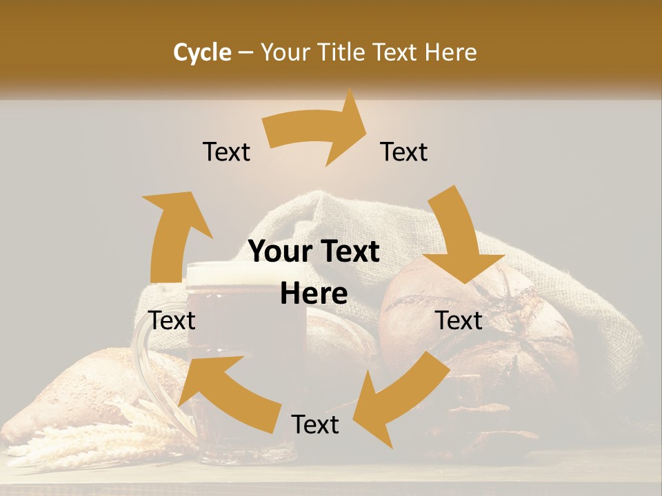 A Table Topped With Bread And A Mug Of Beer PowerPoint Template