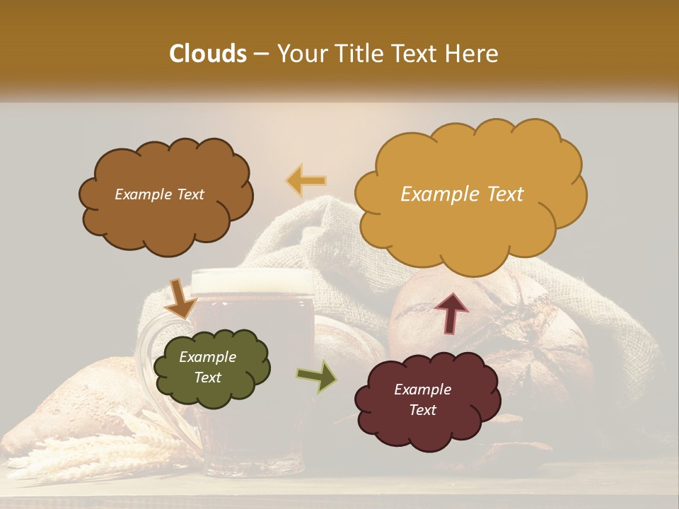 A Table Topped With Bread And A Mug Of Beer PowerPoint Template