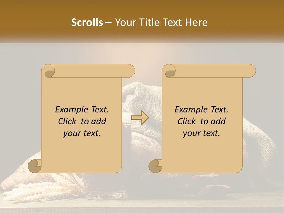 A Table Topped With Bread And A Mug Of Beer PowerPoint Template