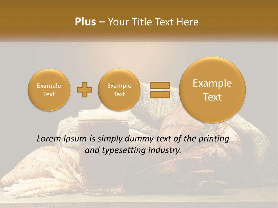 A Table Topped With Bread And A Mug Of Beer PowerPoint Template