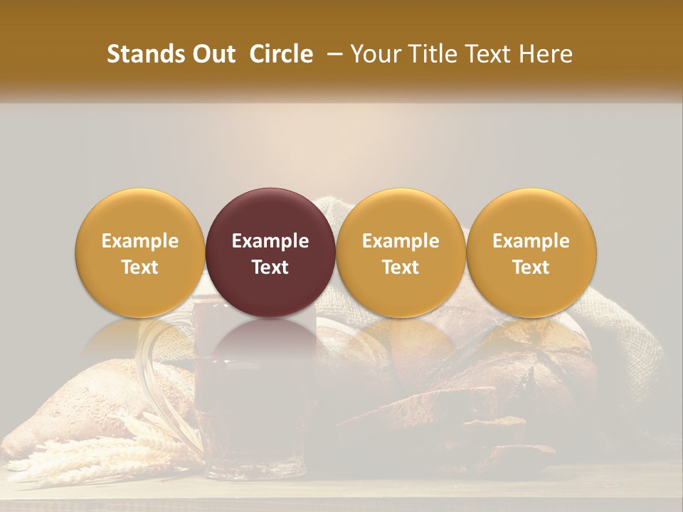 A Table Topped With Bread And A Mug Of Beer PowerPoint Template