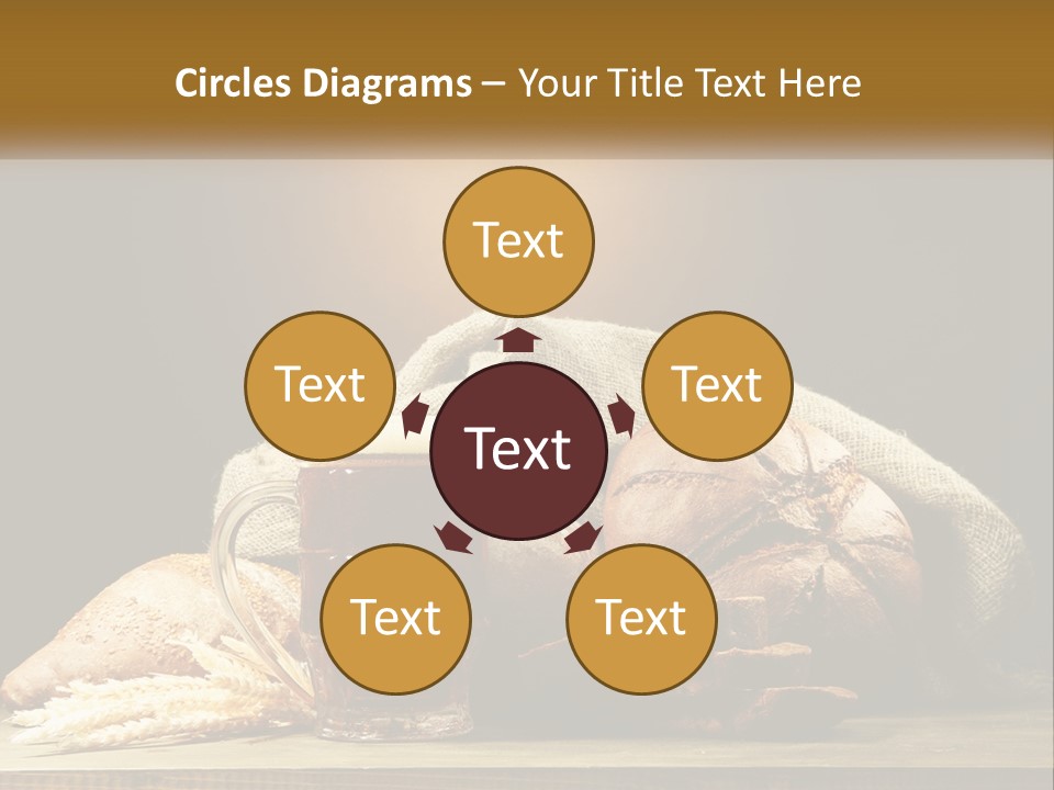 A Table Topped With Bread And A Mug Of Beer PowerPoint Template