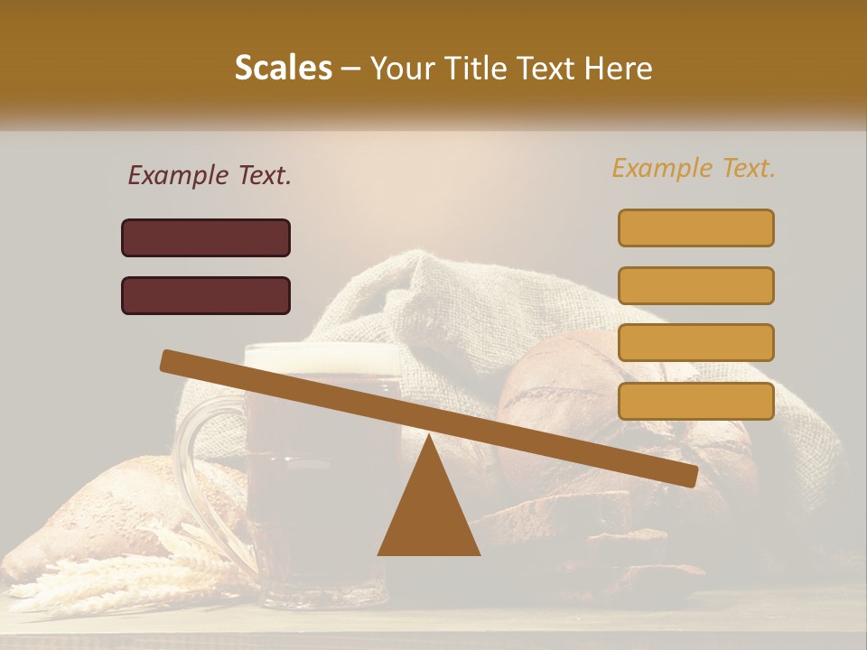 A Table Topped With Bread And A Mug Of Beer PowerPoint Template