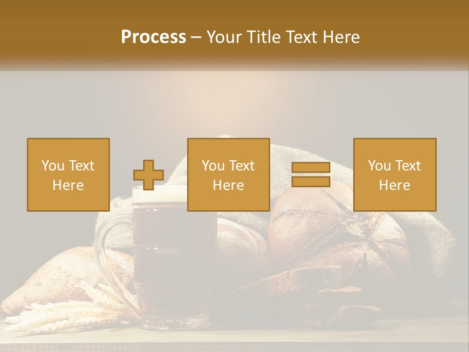A Table Topped With Bread And A Mug Of Beer PowerPoint Template