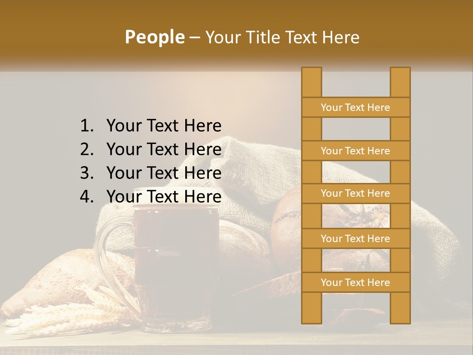 A Table Topped With Bread And A Mug Of Beer PowerPoint Template