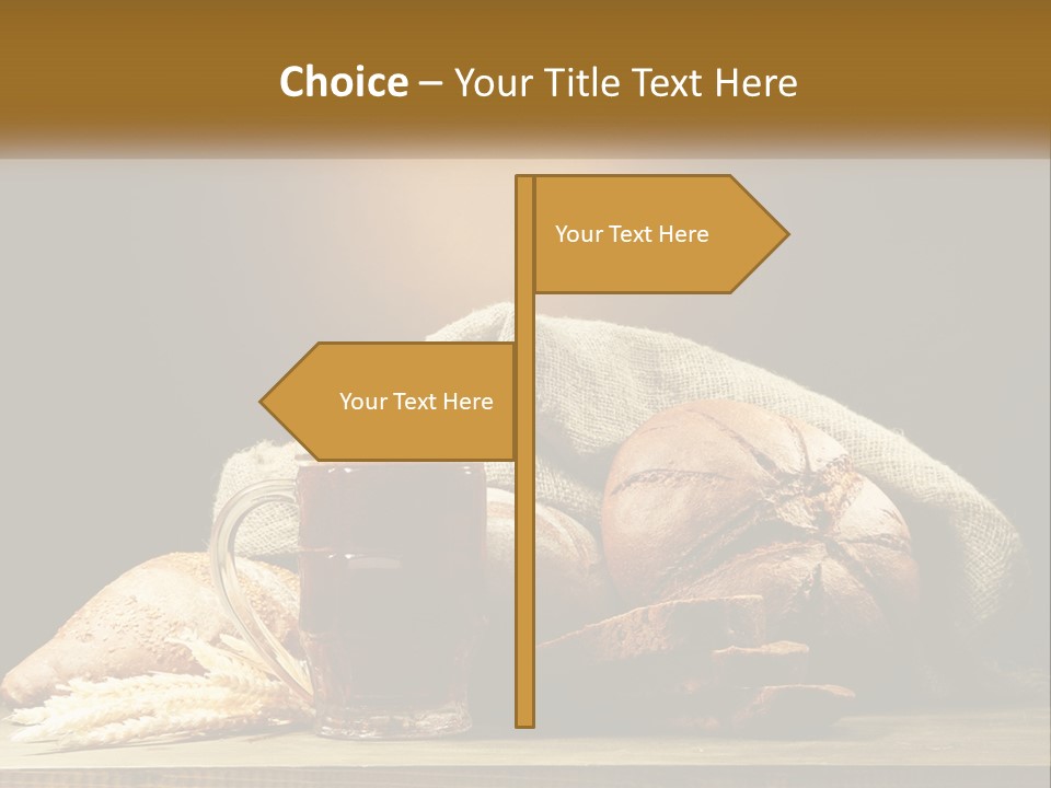 A Table Topped With Bread And A Mug Of Beer PowerPoint Template