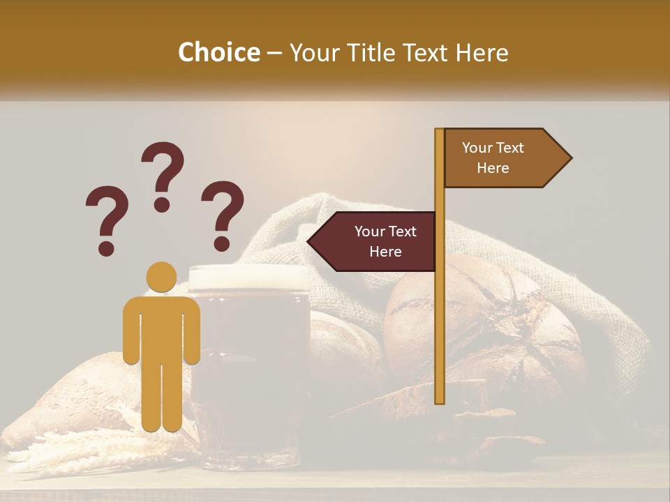 A Table Topped With Bread And A Mug Of Beer PowerPoint Template