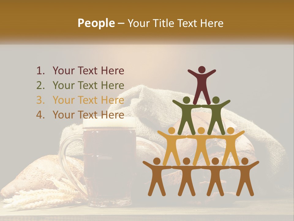 A Table Topped With Bread And A Mug Of Beer PowerPoint Template