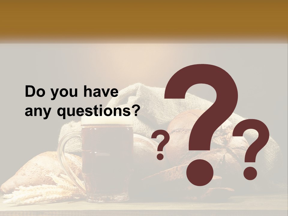 A Table Topped With Bread And A Mug Of Beer PowerPoint Template