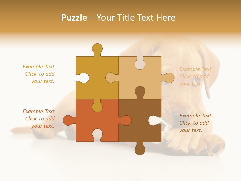 A Puppy Holding A Soccer Ball In His Mouth PowerPoint Template