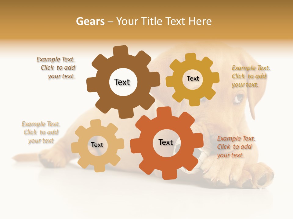 A Puppy Holding A Soccer Ball In His Mouth PowerPoint Template