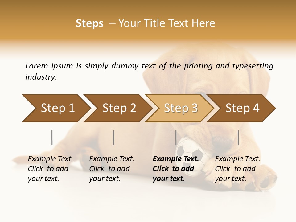 A Puppy Holding A Soccer Ball In His Mouth PowerPoint Template