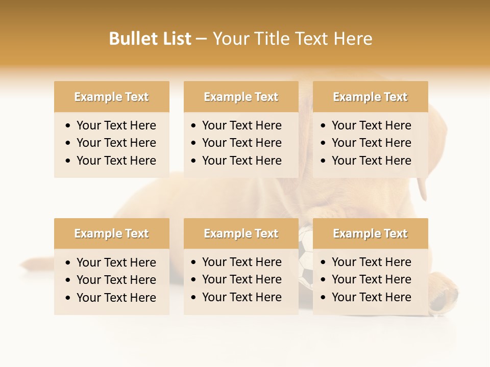 A Puppy Holding A Soccer Ball In His Mouth PowerPoint Template